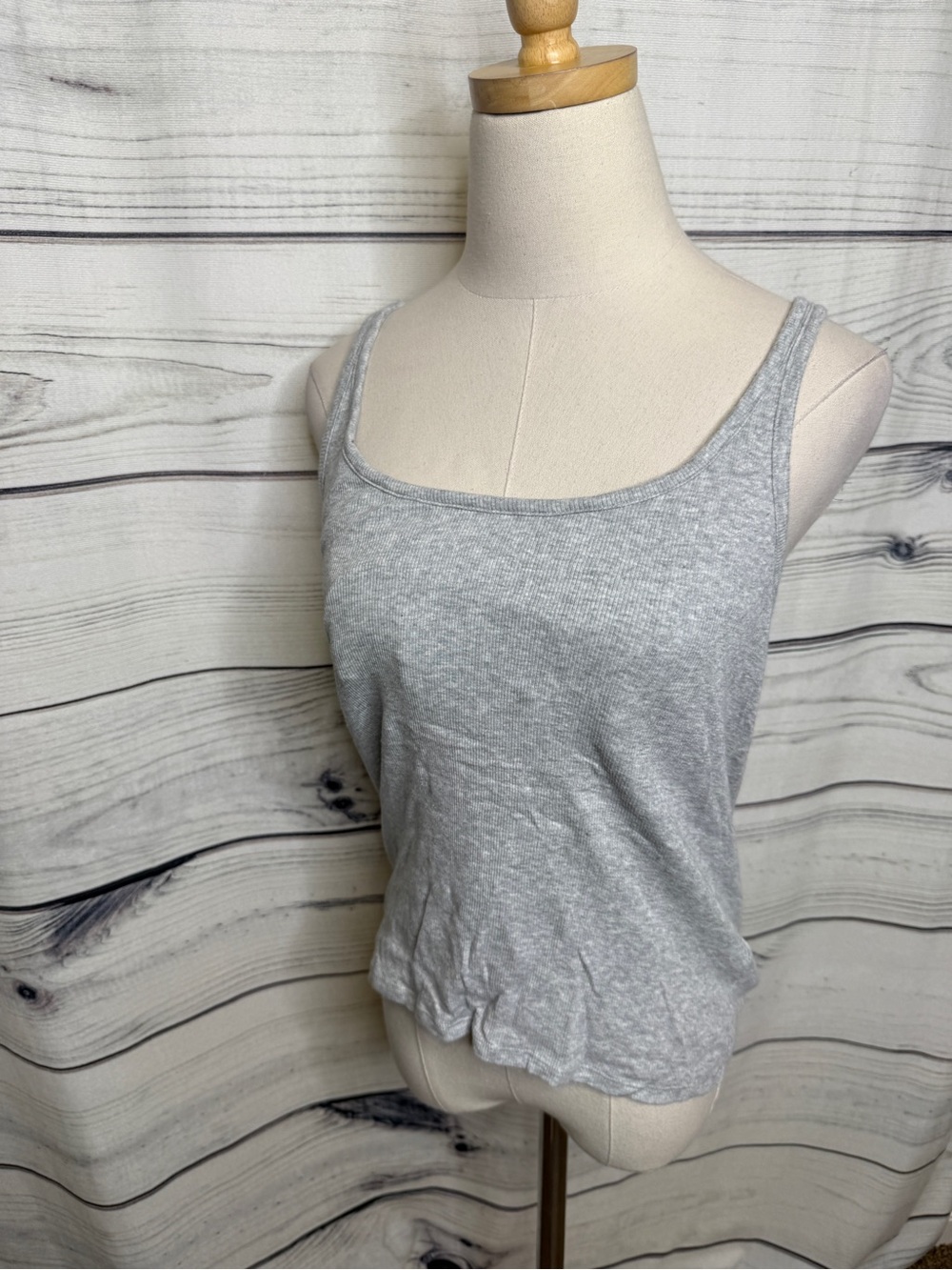 J. Crew Light Heather Gray Ribbed Tank